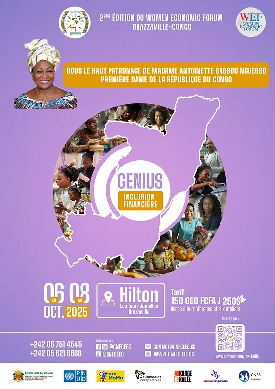 Affiche officielle — 2e édition Woman Economic Forum 2025, Brazzaville